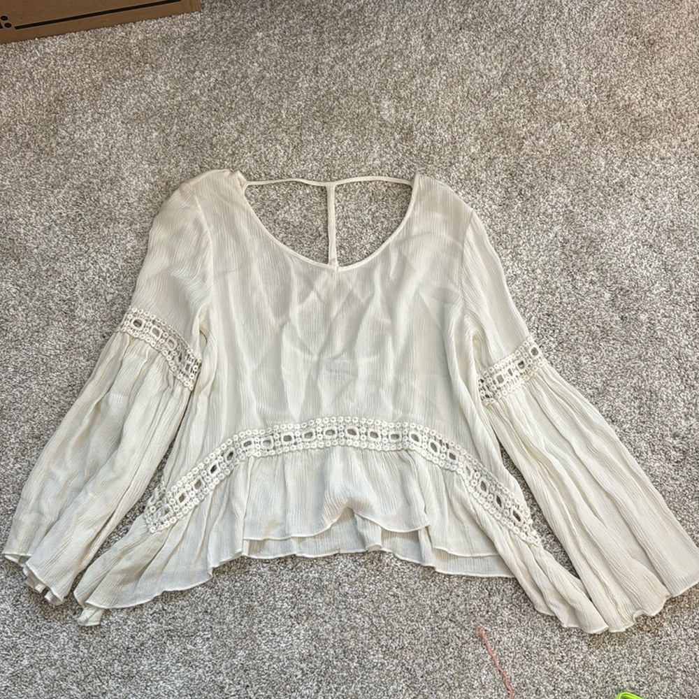 Off White Flowy Top